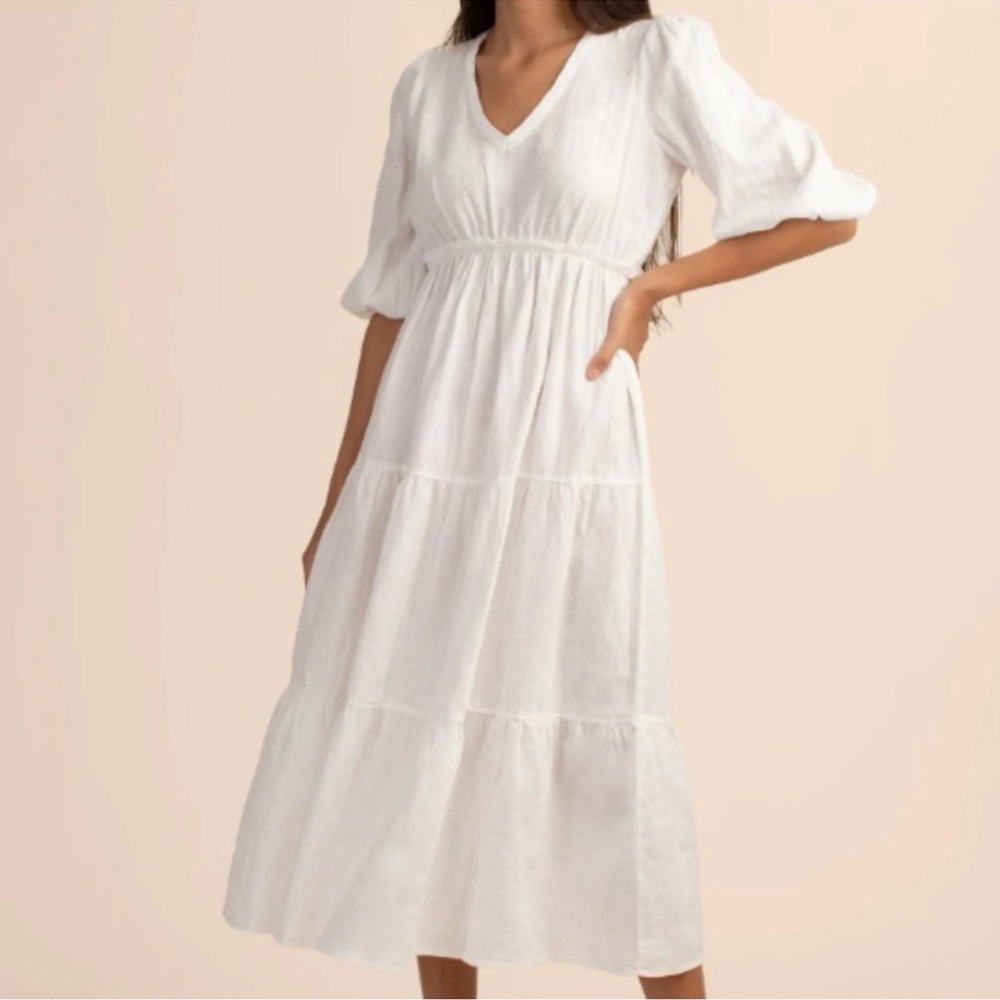 077 Trina Turk OUT OF OFFICE white sundress dress sz Medium